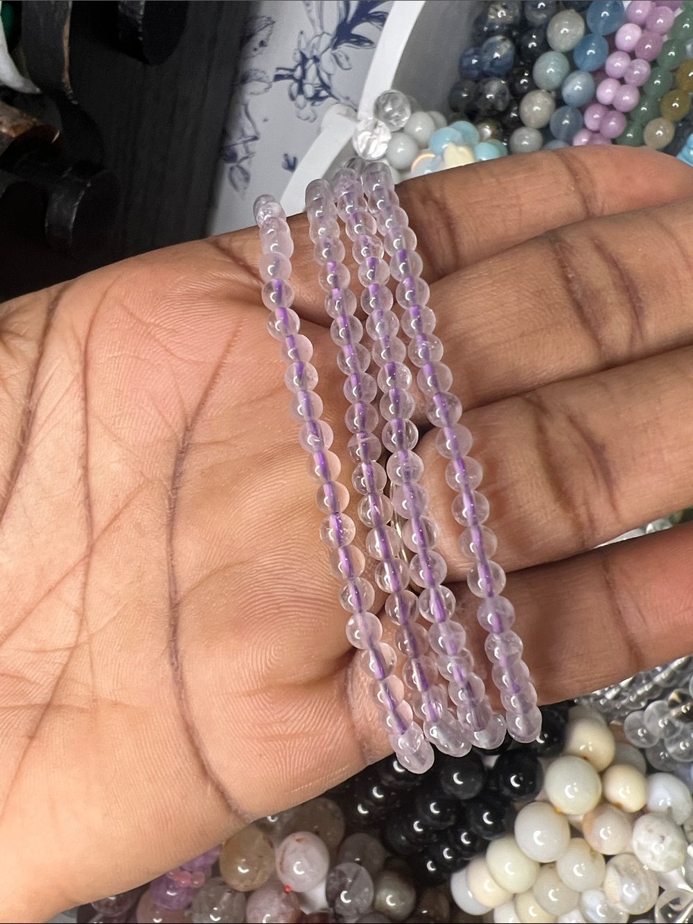 Amethyst bracelet 3mm SIZE 6.5-7’ ( ONE )